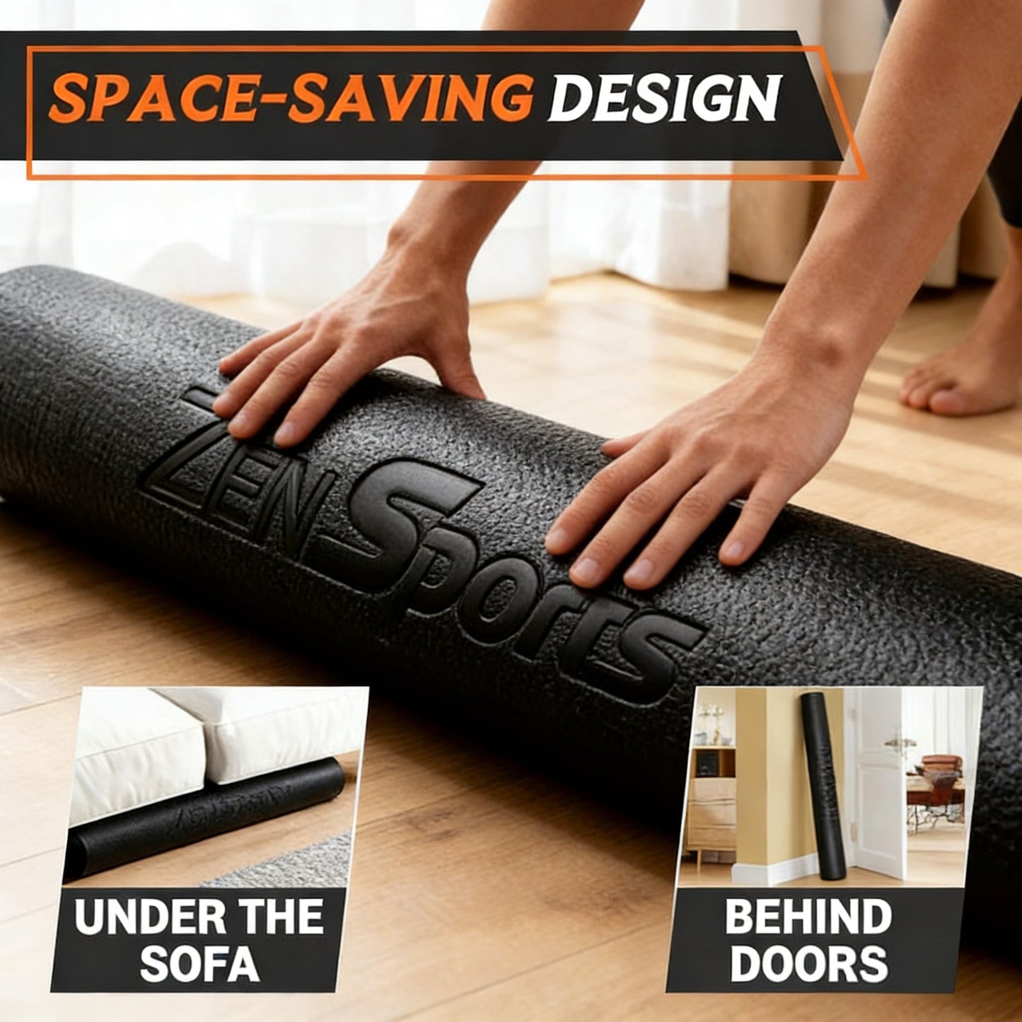 ZENY Large Exercise Equipment Mat 96"x38" - Heavy Duty Floor Protection for Treadmill, Bike & Elliptical, 6mm Thick Non-Slip Shock Absorbing Gym Mat
