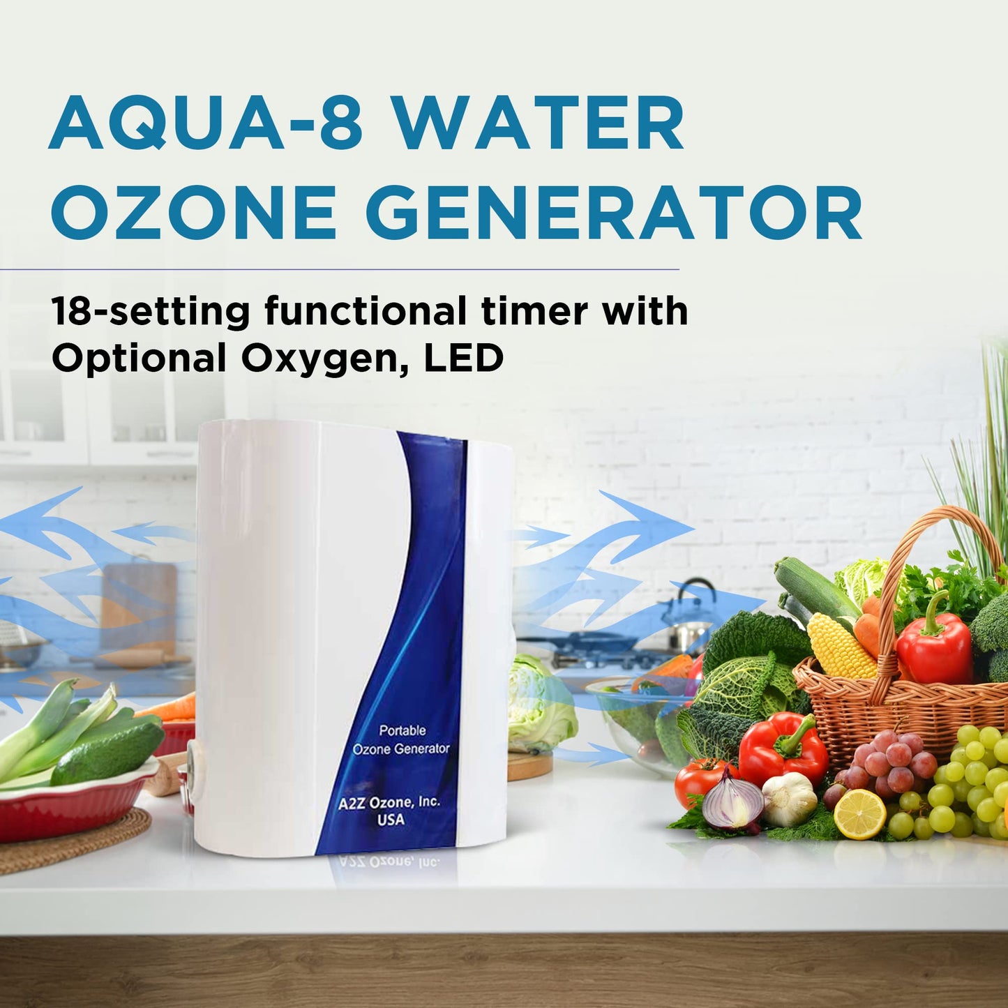 A2Z Aqua-8 Ozone Generator | 800 mg/h w/Oxygen Hookup | Reduce Bacteria