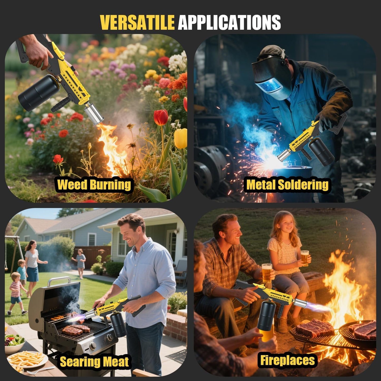 TBTeek Propane Torch - Powerful Adjustable Grill & Kitchen Blow Torch for BBQ, Searing & Welding