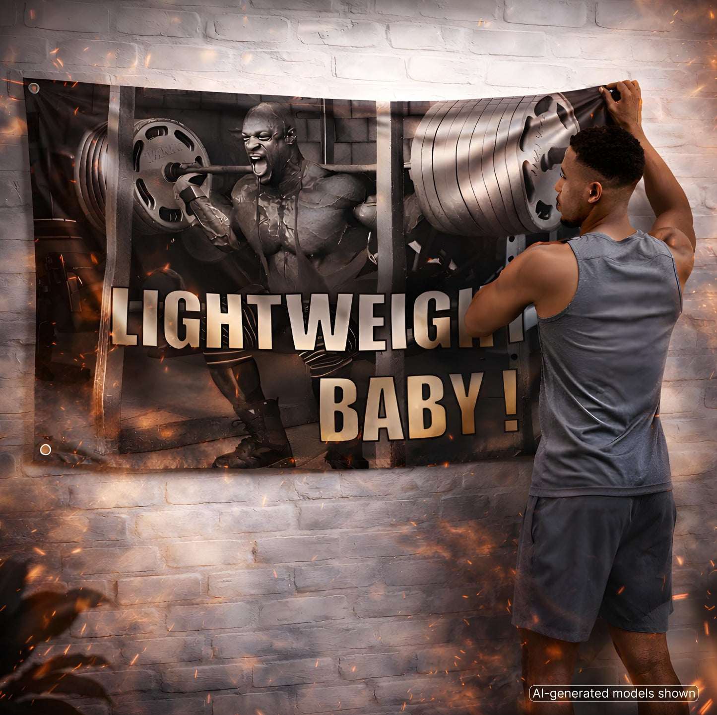3x5 Ft Ronnie Lightweight Polyester Flag with Four Brass Grommets - Inspire Your Workout Single Sided Flag - Inspirational Stay Motivated with Cool Motivation Art - Coleman Fitness Wall Decor for Gym