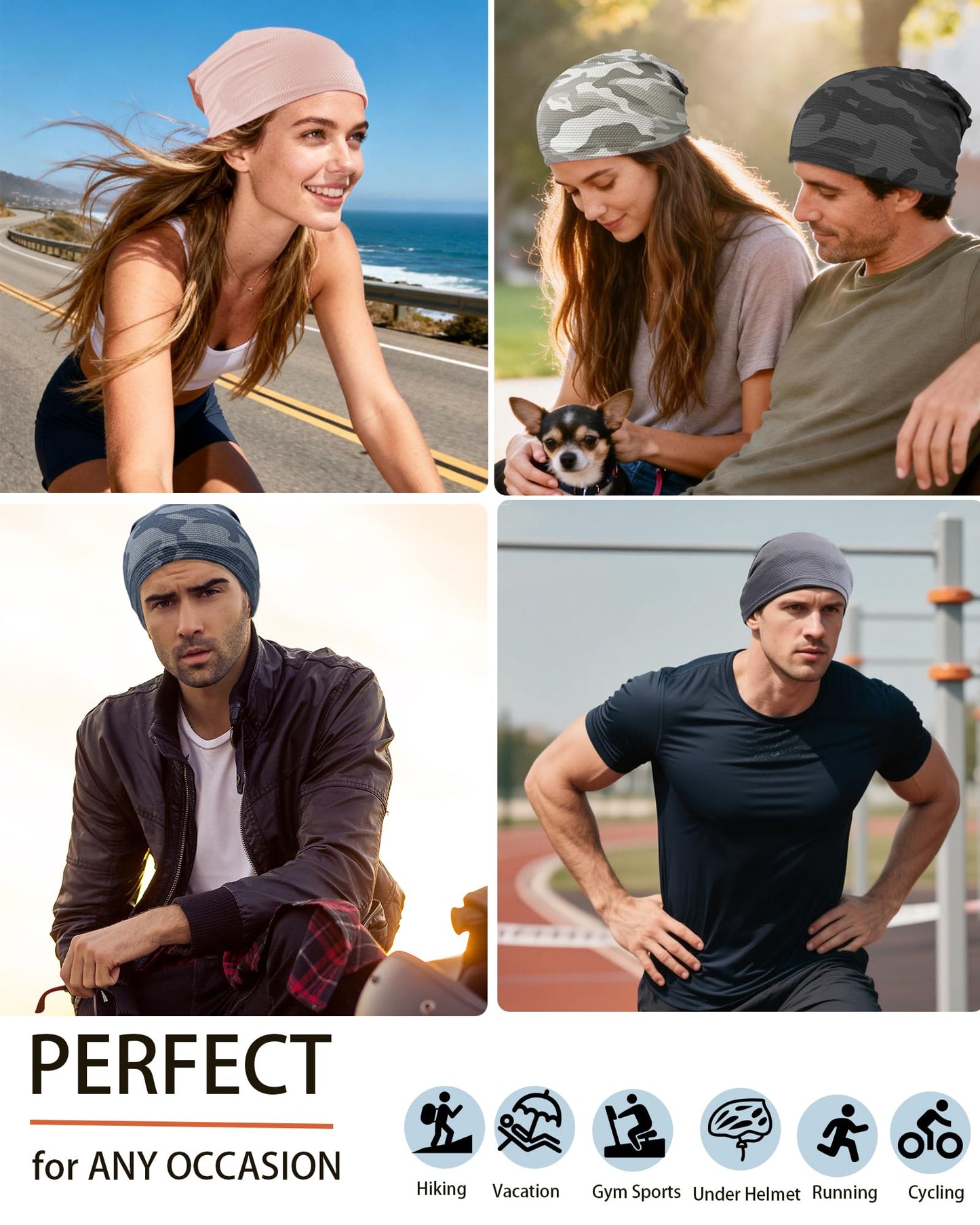 choshion Cooling Skull Caps for Men Women-Thin Breathable Mesh Beanie for Running Skull Cap for Cycling Gym & Outdoor Sports