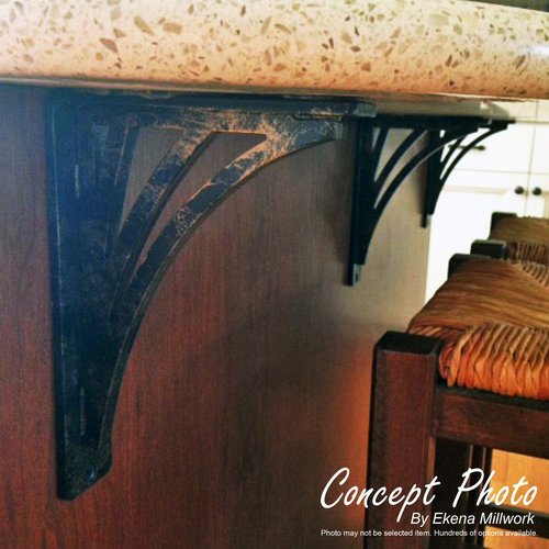 Ekena Millwork BKTM02X05X08TASAWS Metal Bracket, 2" W x 5 1/2" D x 8" H, Antiqued Warm Silver