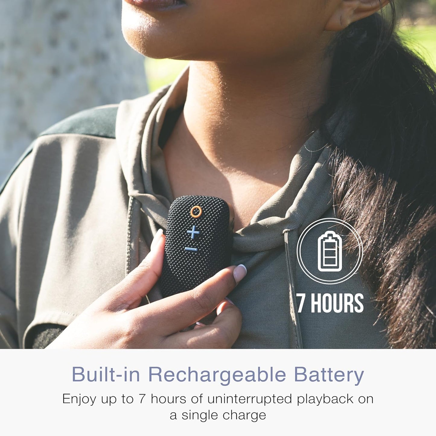 MEE audio IPX5 2 goSPKR Small Wearable Clip-on Bluetooth Speaker with Water Resistance, Built-in Speakerphone