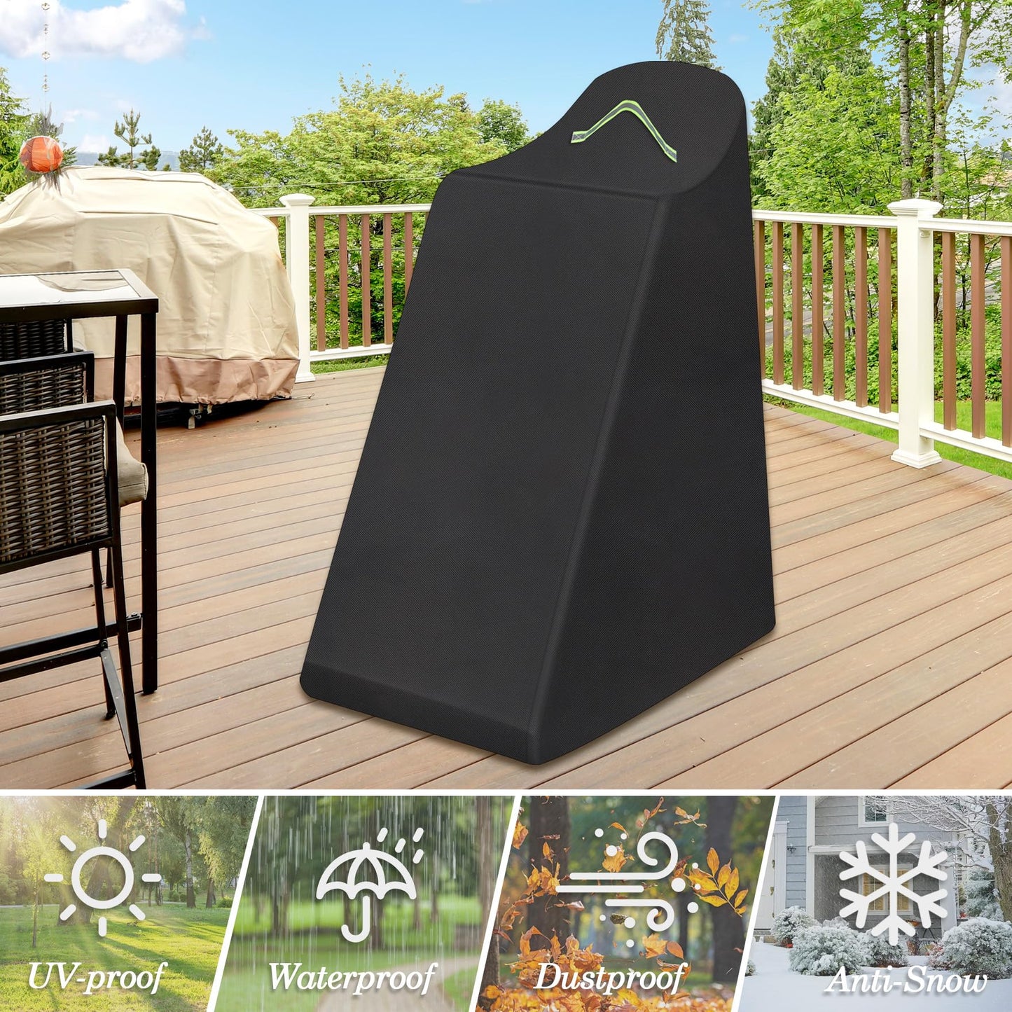 Klmnop Inversion Table Cover with Zipper and Handle, Waterproof Dustproof Protective Cover for Inversion Chair and Tables, Fit Most Inversion Equipment Indoor Outdoor, 47" L x 28.7" W x 63" H(Black)
