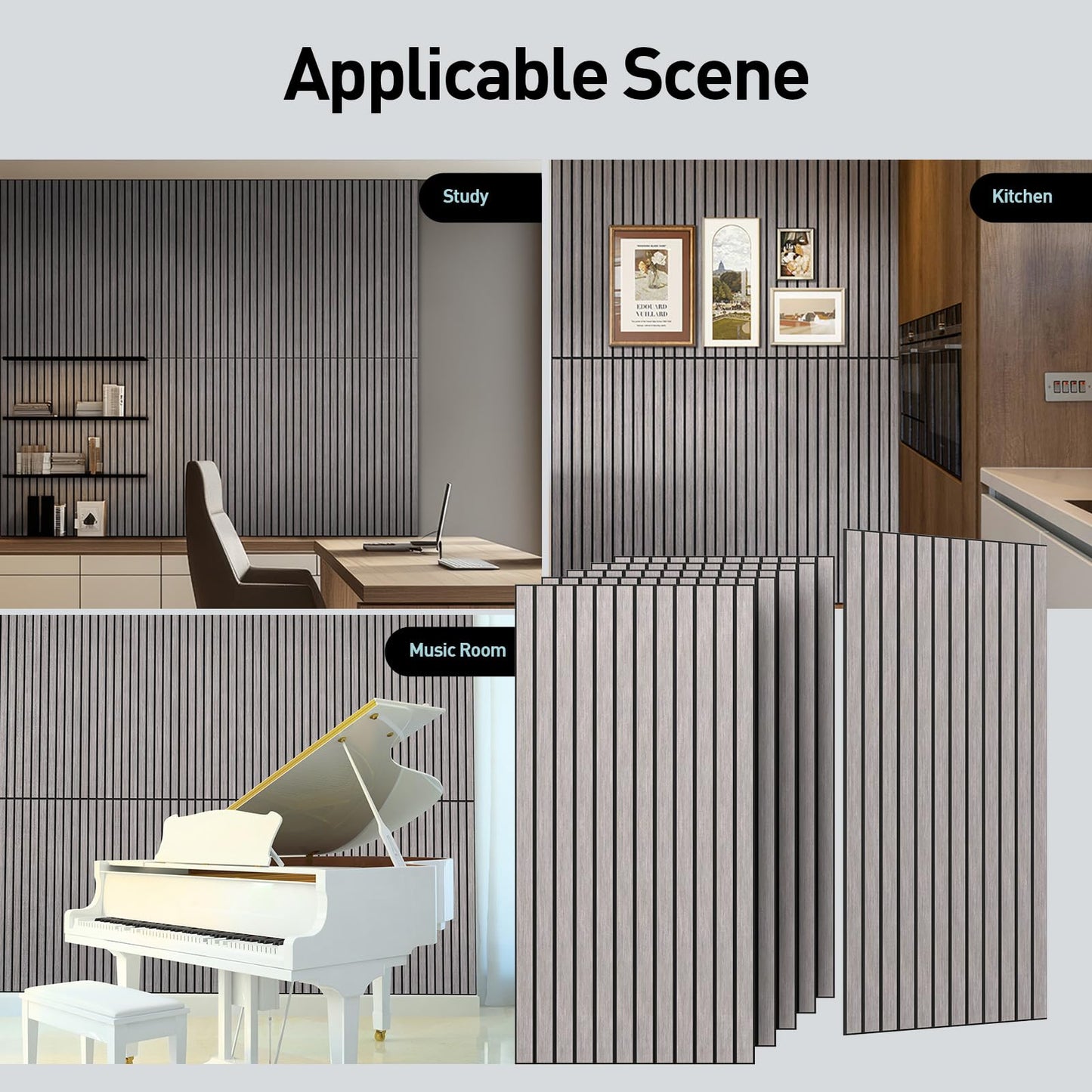 UMIACOUSTICS 6 Packs Acoustic Panel,47.2 x 23.6 Inches Decorative Sound Proof Panel for Office,Home Theater,Studio,Grey