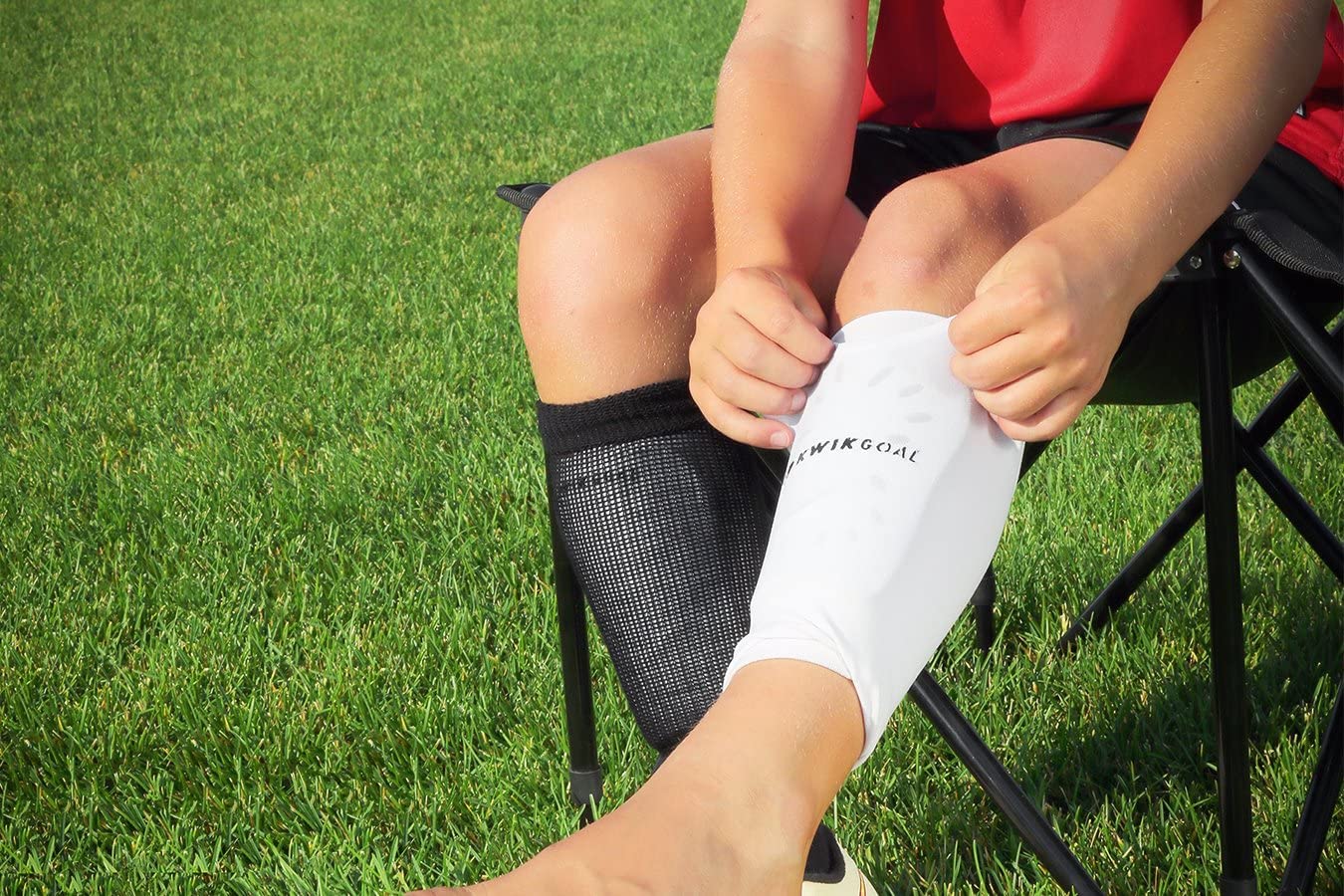 Kwik Goal Youth Shin Guard Compression Sleeves, White