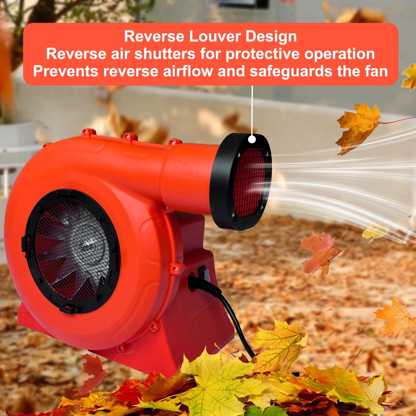 GONFLABLE Air Blower, 1100Watt/1.5HP Powerful Bounce House Blower, Portable Fan Pump Commercial for Large Inflatables, Water Slides, Castle, Jump Slides, Holiday Decorations