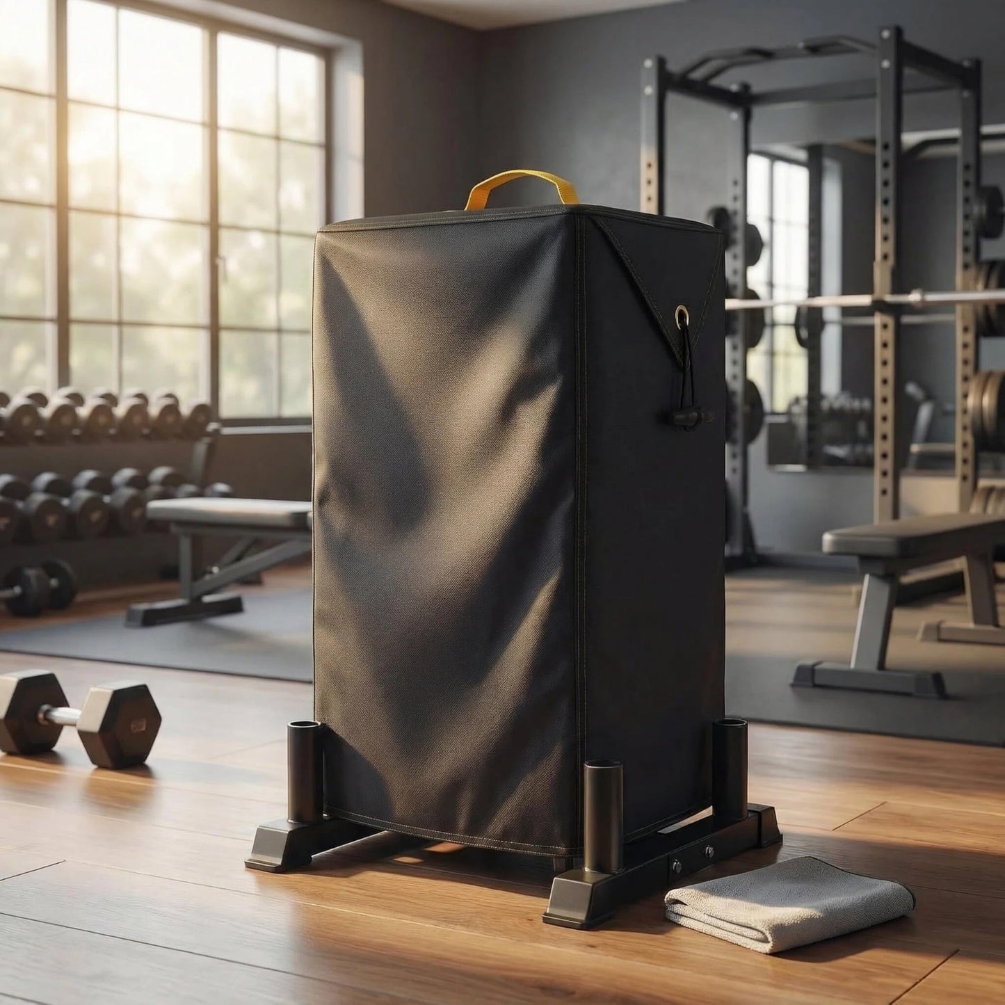 CAP Barbell Rack Cover - 20"Lx25"Wx60.6"H - Heavy Duty Weight Rack for Plates Cover, Dustproof Tear Resistant Weight Tree Cover for CAP Barbell Olympic Bumper Plate Tree Rack/Strength Training Hanging Rack