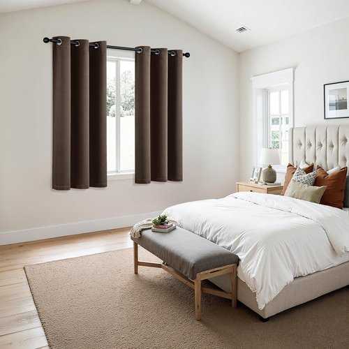 MIULEE Chocolate Brown Blackout Curtains - Thermal Insulated Room Darkening Drapes | 40 x 45 Inches, 2 Panels