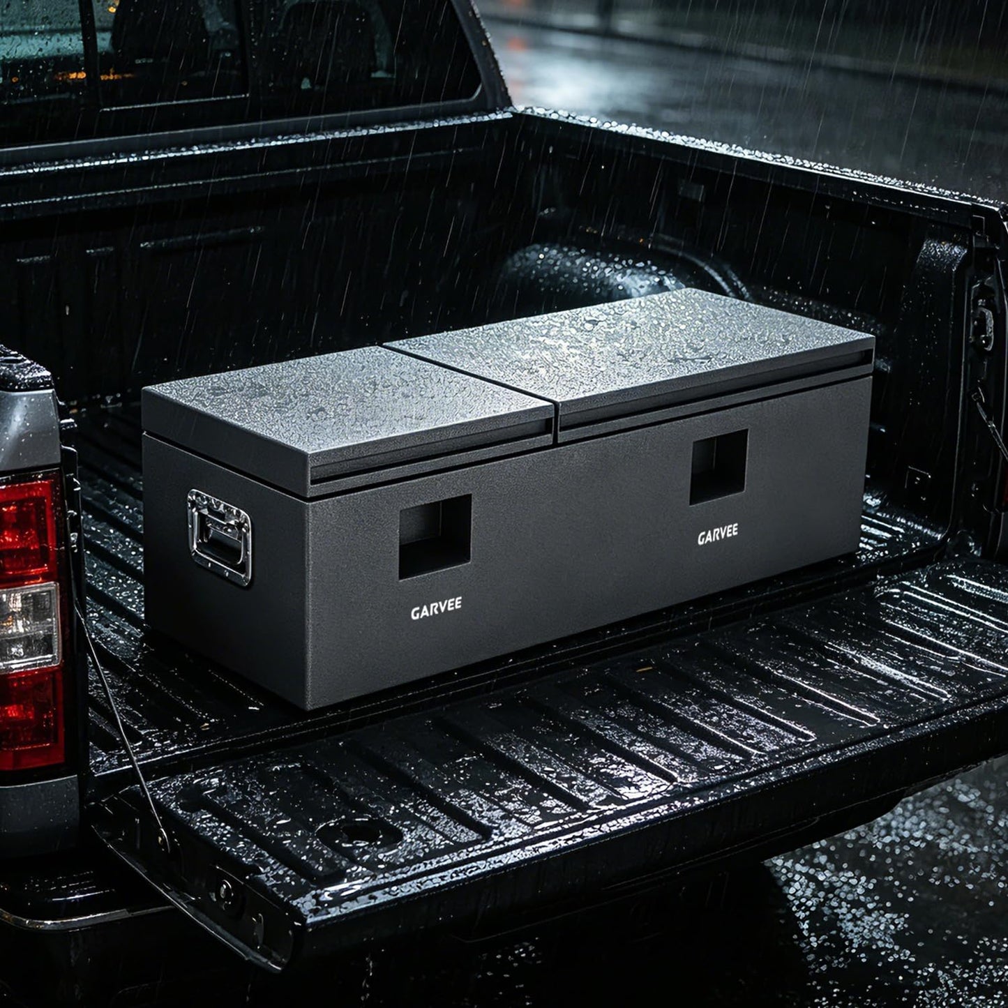GarveeTech 56 Inch Truck Bed Tool Box, Heavy Duty Steel Truck Tool Box w/t-Handle Latch for Pickup Truck, Utility Tractor, RV, Waterproof Tool Chest for Storage & Organization, 56 × 16× 14 inch