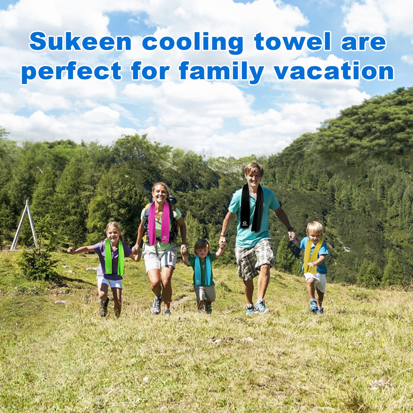 Sukeen [4 Pack Cooling Towel (40"x12"), Soft Breathable Chilly Microfiber Towel for Yoga,Sport,Running,Gym,Workout,Camping,Fitness,Workout & More Activities