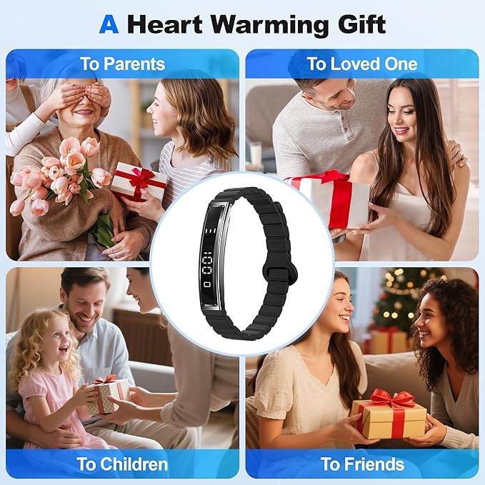 Sleep & Fitness Tracker with 2 Bands, Lightweight Smart Bracelet Wristband for Women Men, 24/7 Heart Rate, Blood Oxygen & Stress Monitor, Waterproof Health Trackers, No Subscription Fee(Black)