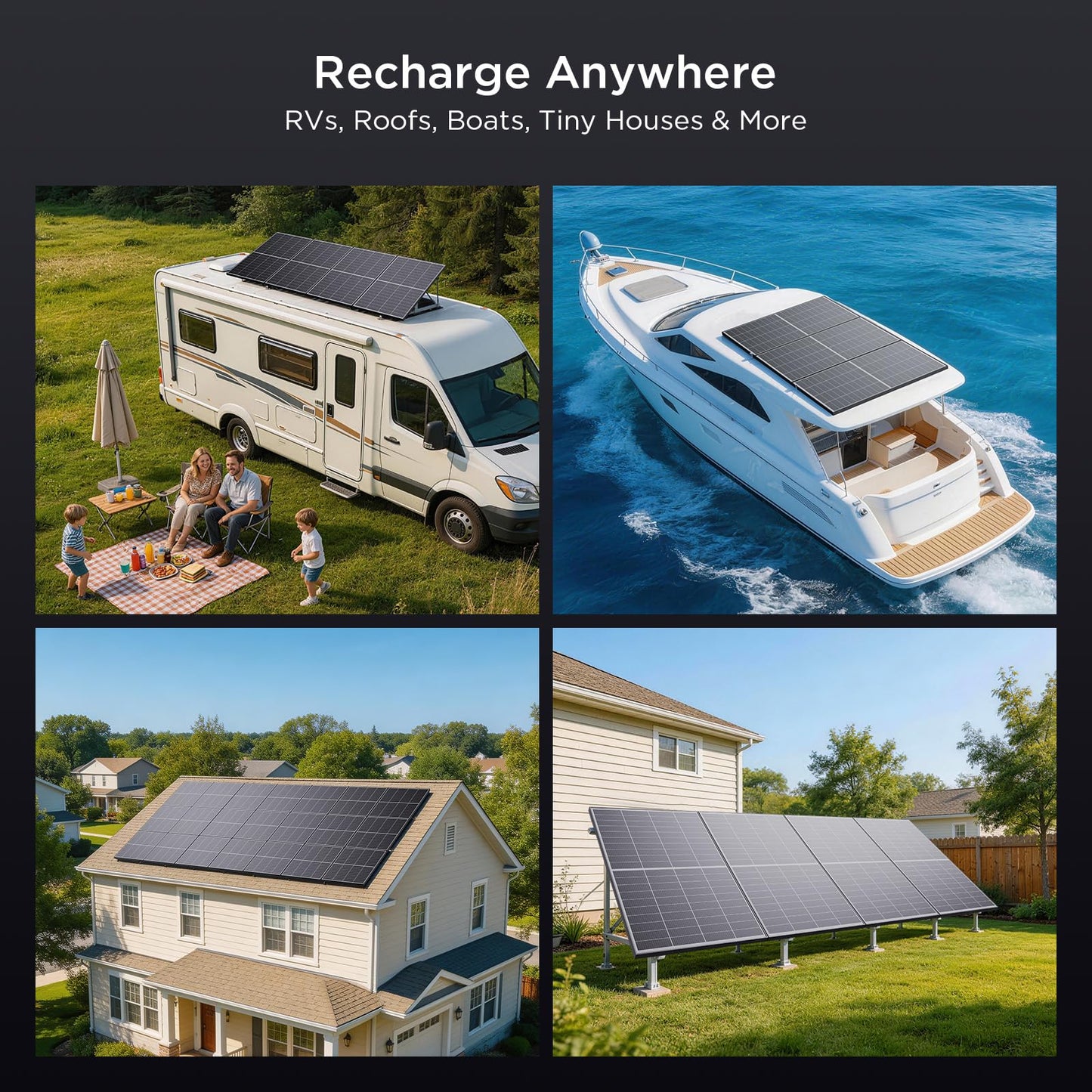 Callsun N-Type 16BB 200W Bifacial Solar Panel, 200 Watt Solar Panel for 12V Battery Systems, 25% High Efficiency, Dual-Module Parallel Anti-Shade Design, for RV Van Marine Home Rooftop Off-Grid