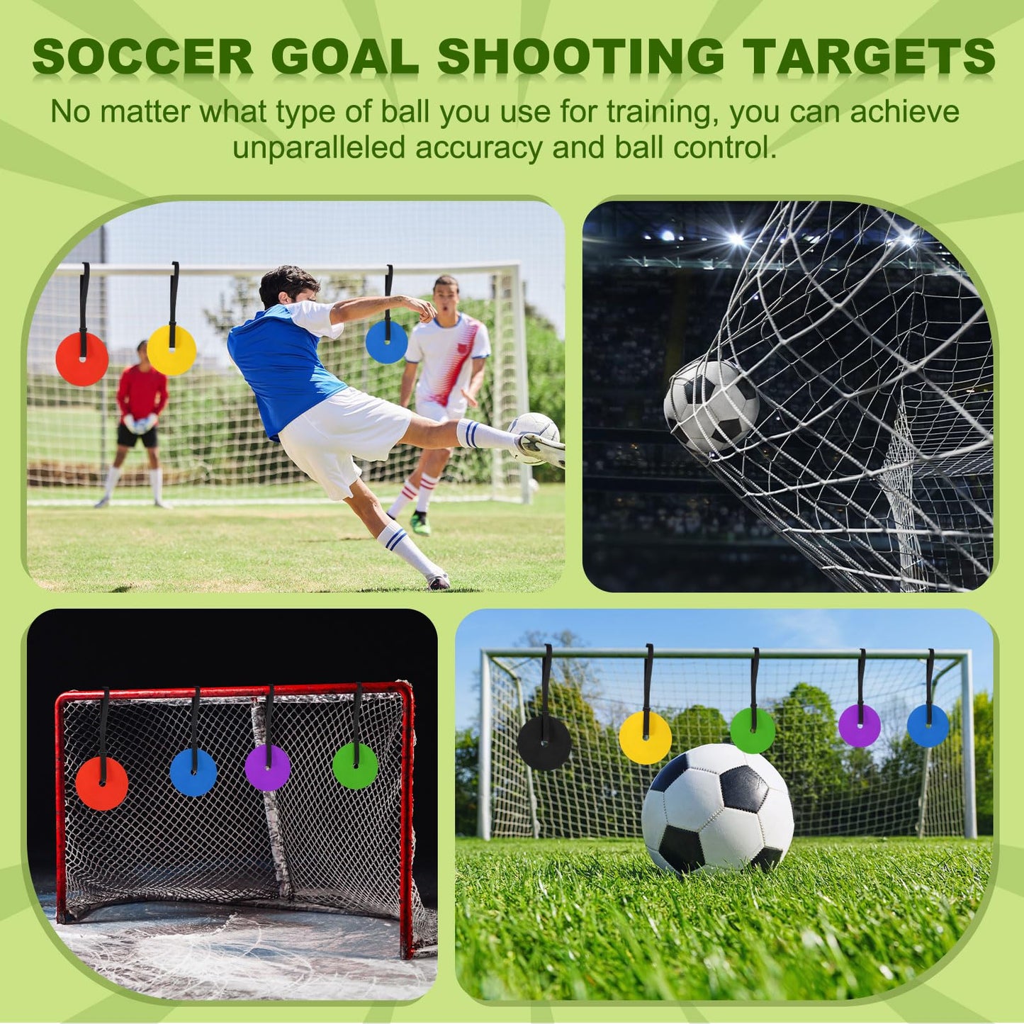 YELARXI Soccer Goal Target, Agility Hockey Shooting Goal Target Discs with 4 Straps Training Equipment, 4 Pcs & Rubber & Orange -Fit for(Lacrosse Football Soccer Baseball Practice Accuracy