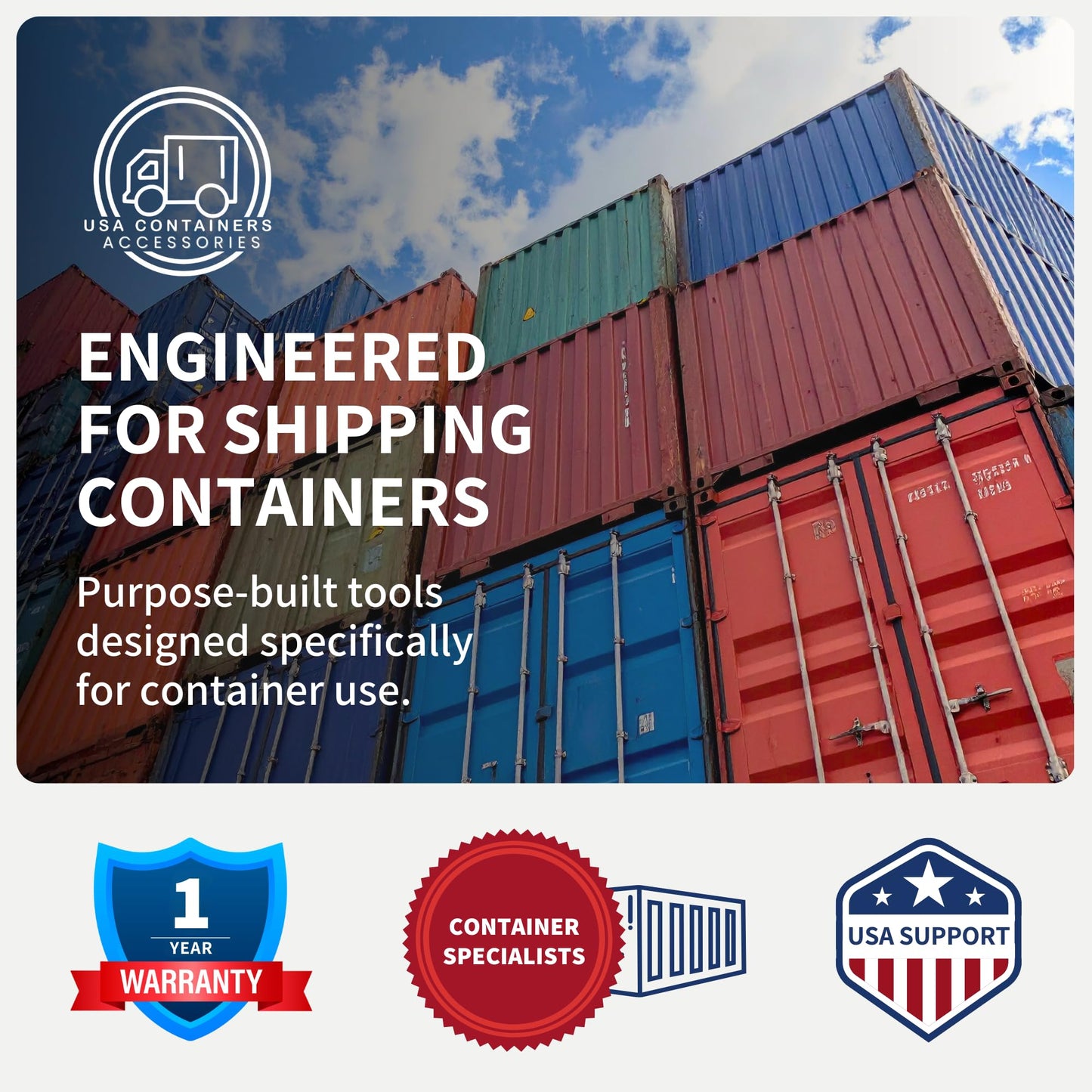 Shipping Container Lifting Hooks – USA Containers - Left & Right 45° Alloy Steel Hooks, 28,000 lb WLL Each (2 Pack)