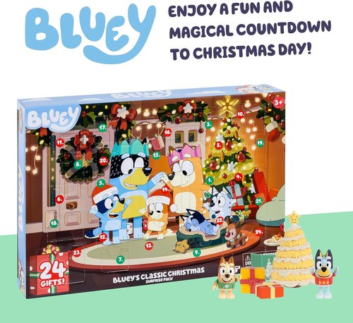 Bluey Advent Calendar | 24 Days of Surprises for Kids | Includes Toys, Stickers & Mini Christmas Tree