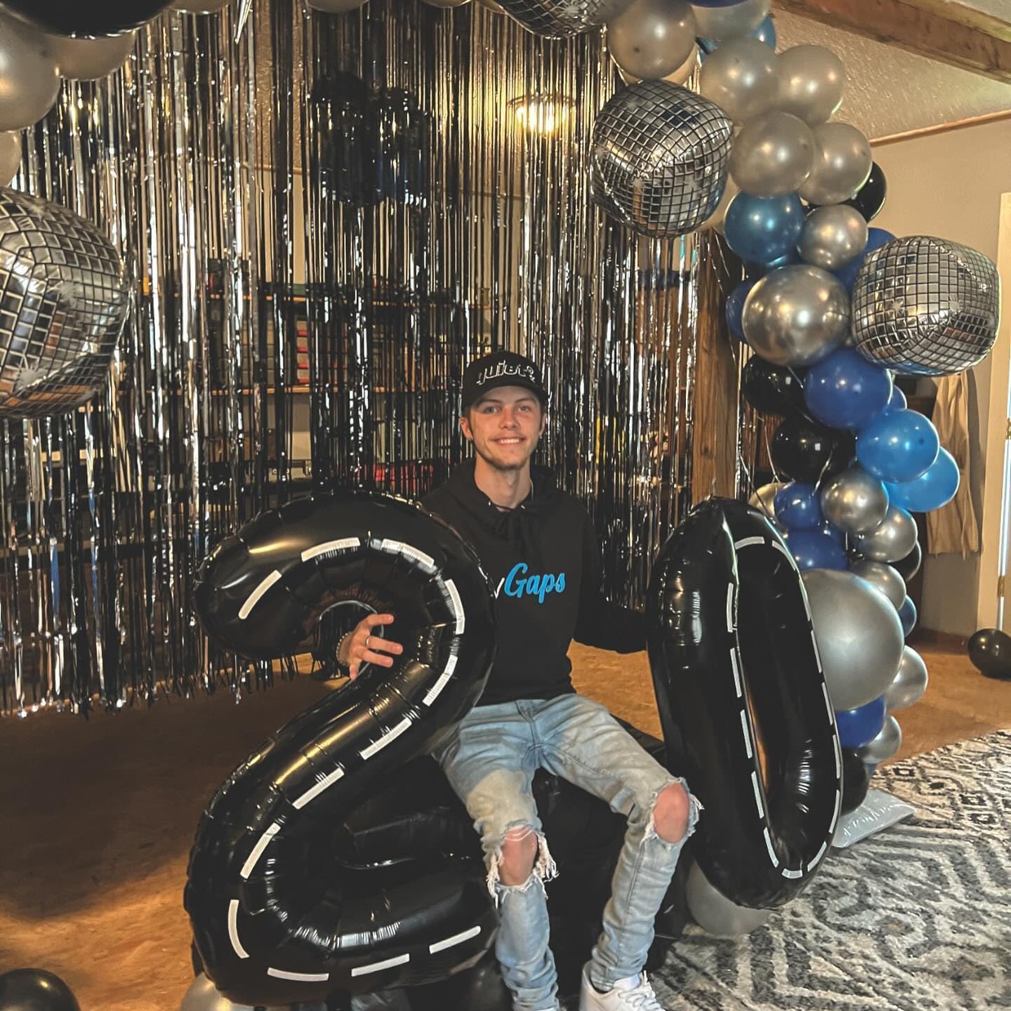 Race Car 8 Balloon - 40 Inch Number Balloon for 8th Birthday | Black Racing Party Decorations