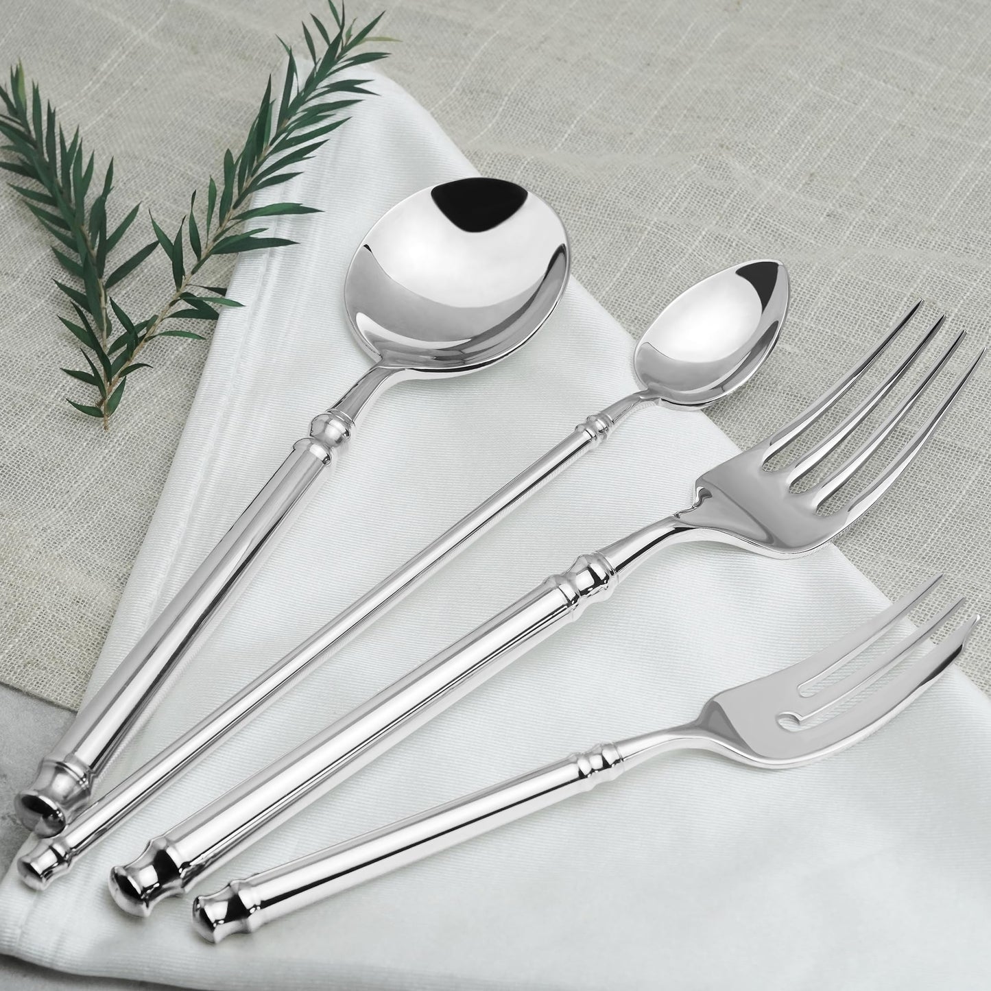 Iced Tea Spoons,Manual Forged 18/10 Stainless Steel Long Coffee Spoon,Modern Round Handle Cocktail Stirring Spoons,Set of 4