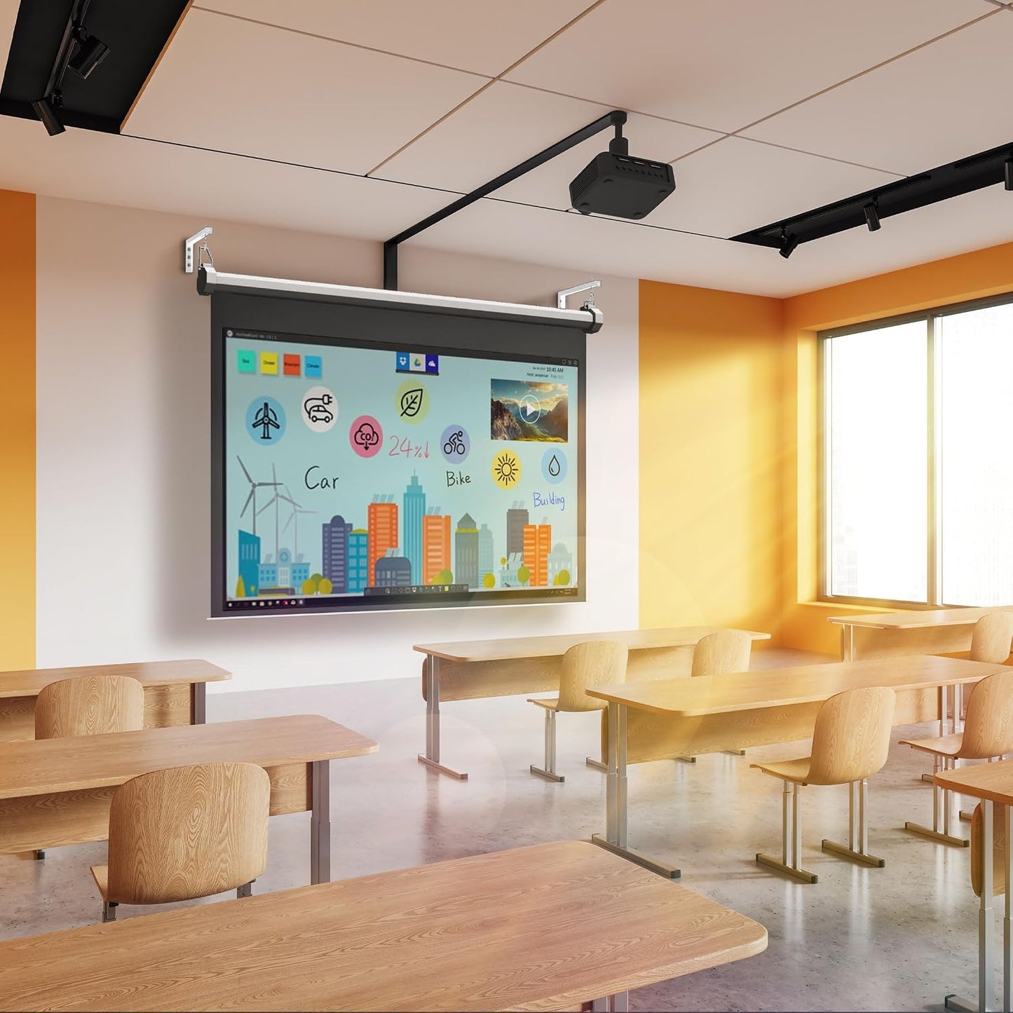 12 inch 1 66 Lb Mount-It! Projector Screen Wall Mount L-Brackets - Extra Large Wall and Ceiling Hanging Mount for Home