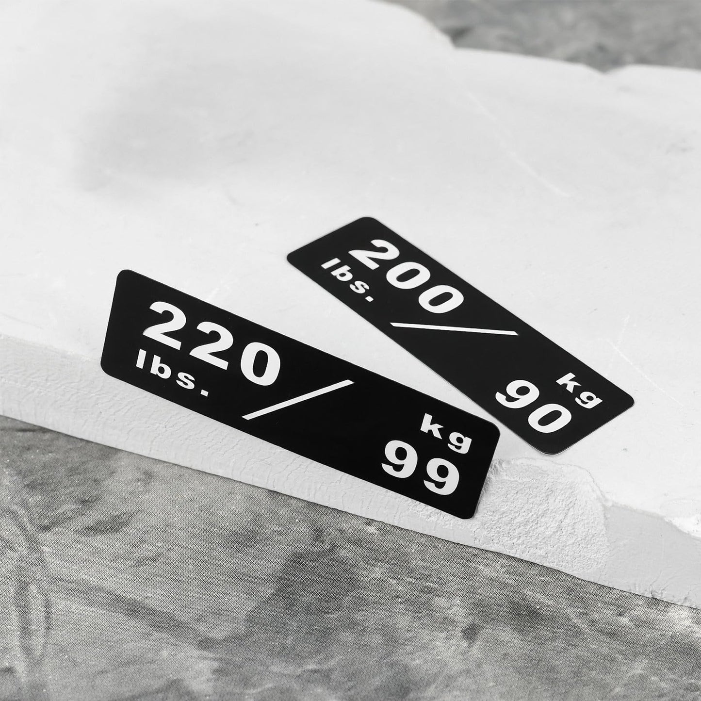 Briny River 2Pcs 10-260lbs/4.5-117kg Weight Stack Labels 4.5x1.4cm Gym Equipment Sticker Suitable for Most Fitness Equipment Weight Plate Size