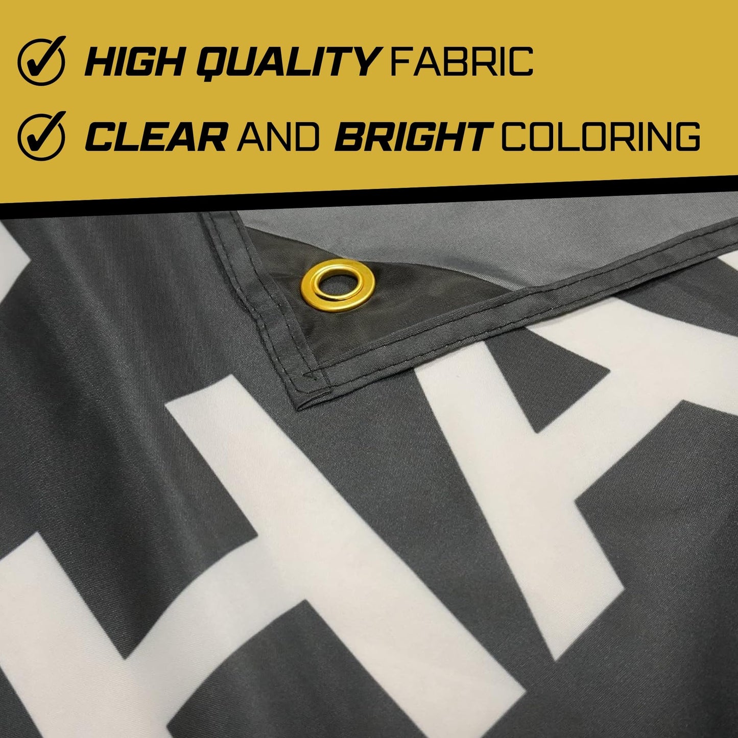 Gold Trident Flags Nobody Cares Work Harder Motivational Gym Banner – Discipline Poster for Gym, Dorm, Home Workout Space – Cool Fitness Wall Decor – Durable Polyester, Double Stitched Flag – 3x5 Feet