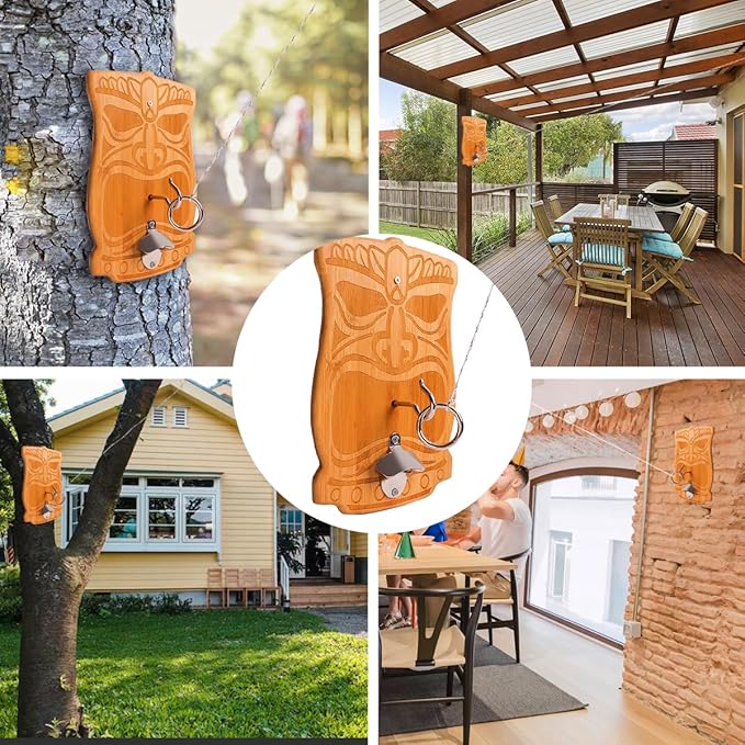 GSE Games & Sports Expert Ring Toss Game for Adults, Hook and Ring Toss Game Wall Mount for Outdoor/Indoor, Ring Toss Hook Game for Family Fun Party Game, Man Cave Decor