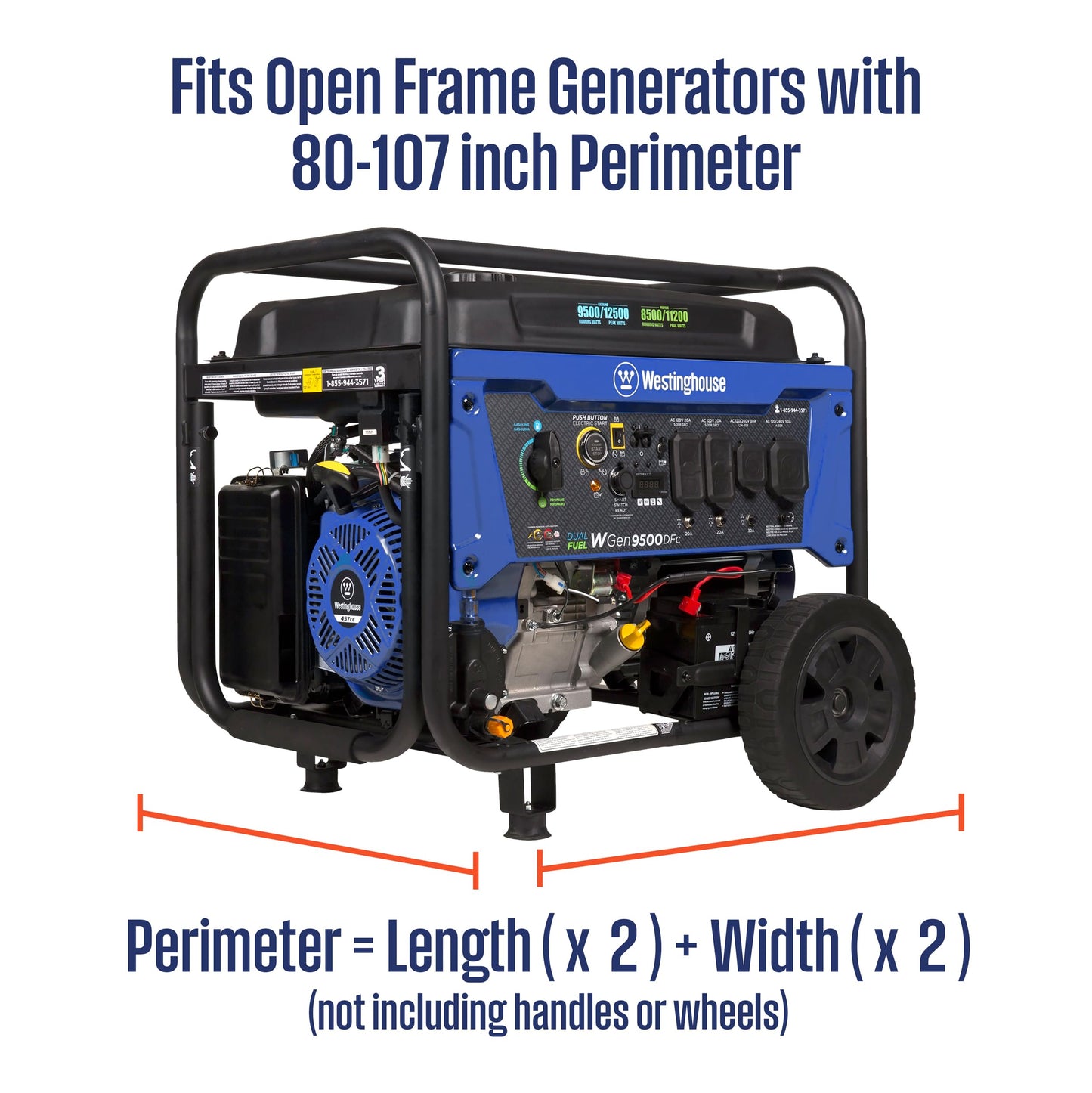Westinghouse WGenTent Generator Running Cover for Open Frame Generators,Black