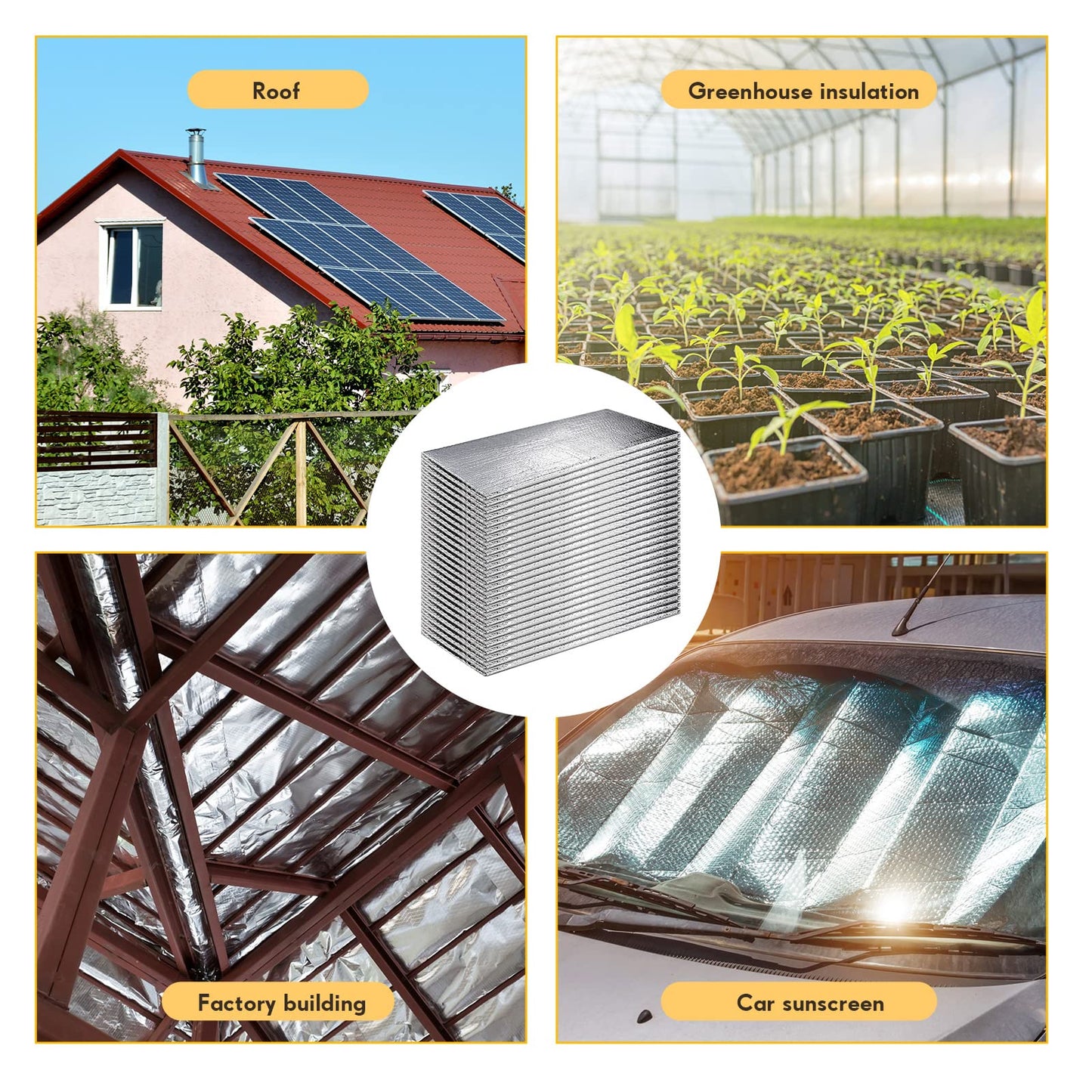 Frienda 24 Pcs Garage Door Insulation Panels Kits Double Bubble Reflective Aluminum Foil Radiant Barrier Thermal Insulation Sheet for Garages Greenhouses Attics Walls Windows (24 x 48 Inch)