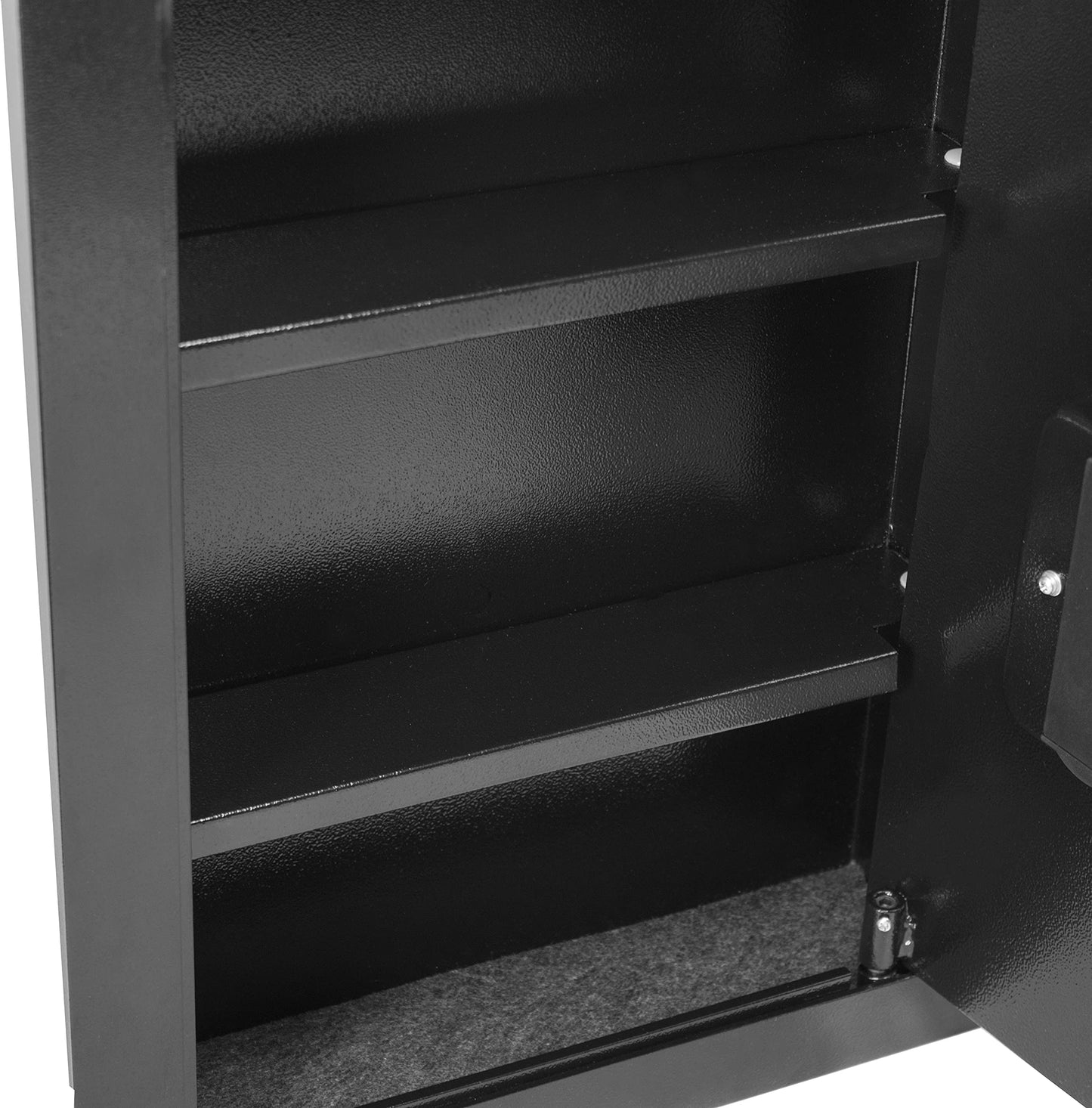 Barska Biometric Fingerprint Steel Wall Safe with Adjustable Shelves – DOJ Certified with Pry-Resistant Deadbolts, Mountable for Home, Office, and Business Use