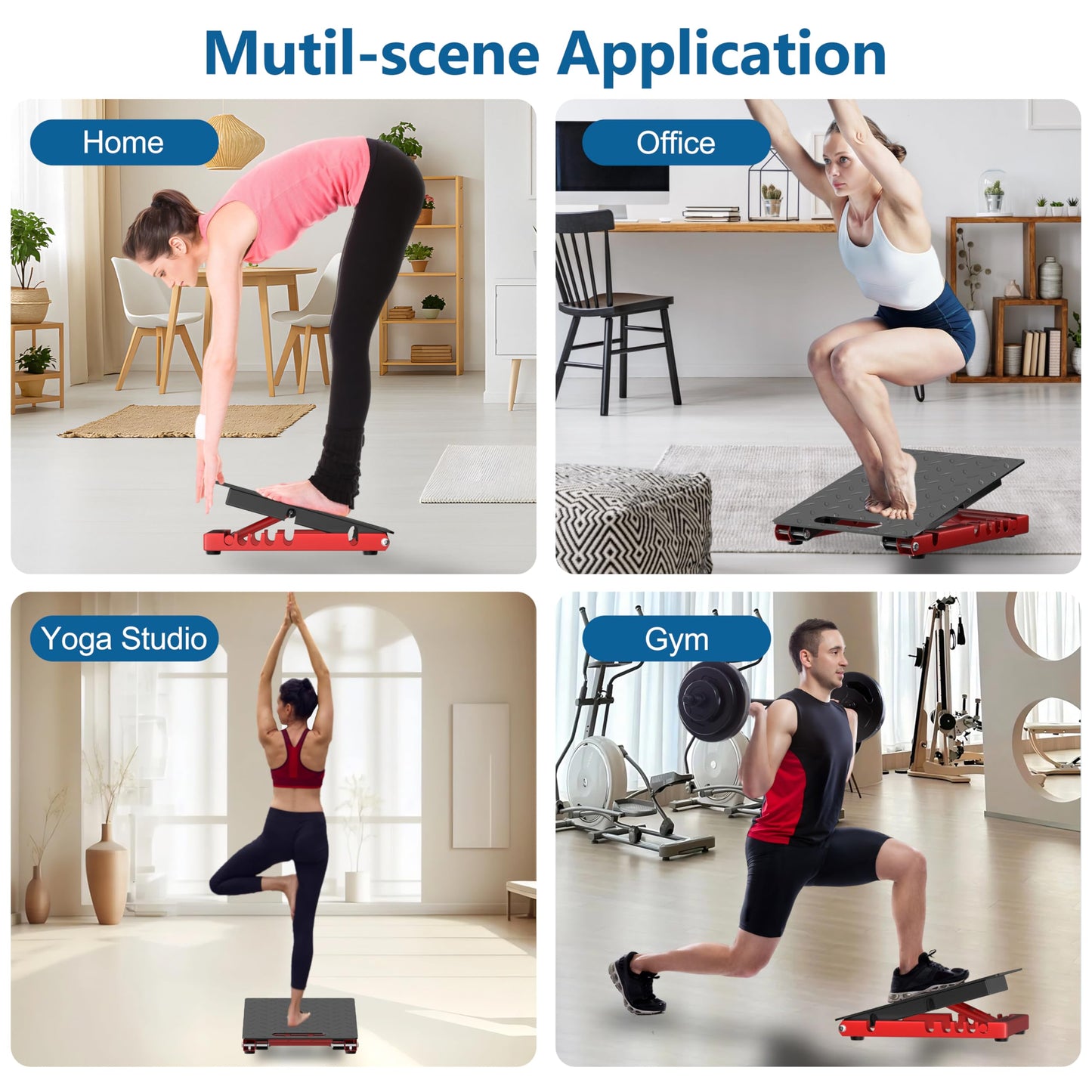 Rumoid Slant Board for Calf Stretching, Heavy Duty Steel Calf Stretcher, 5-Level Adjustable Incline Board, 650 lbs Weight Capacity for Ankle Foot Knee Pain Relief, Physical Therapy & Plantar Fasciitis
