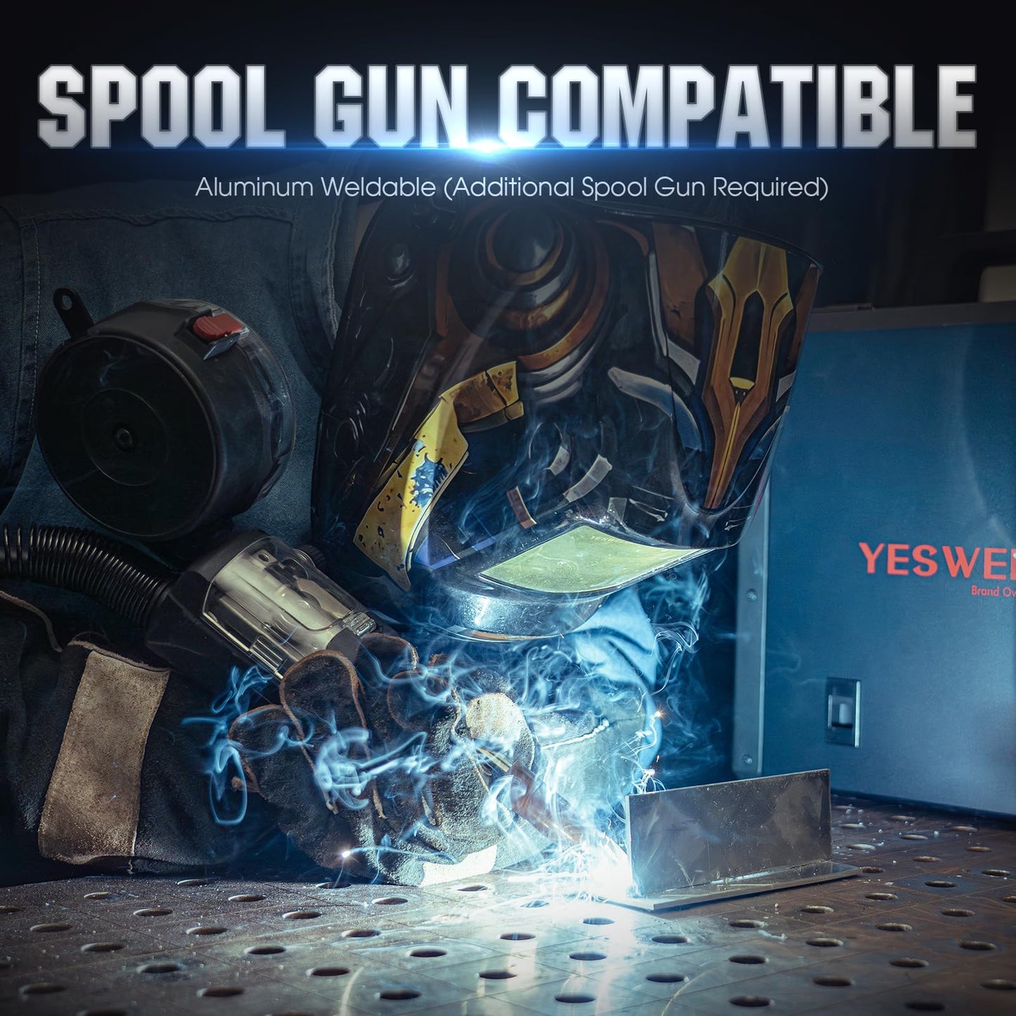 YESWELDER MP200-PRO 9-in-1 Welder & Plasma Cutter Combo, MIG/Pulse MIG/Flux Core/Lift TIG/Pulse TIG/Stick/Pulse Stick/CUT/Spool Gun, User-Friendly 7" LCD Screen 120V/240V Welding Machine