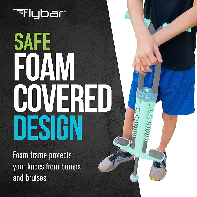 Flybar Master Pogo Stick for Kids Ages 9+, 80–160 lbs – Easy Grip Handles – Active Exercise Toy for Tweens & Teens – Outdoor Toy with Non-Slip Foot Pegs for Boys and Girls – No Assembly Needed