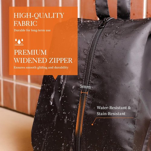 HOTOR Packing Cubes - 6 Premium Travel Organizer Bags for Suitcases | Space-Saving Black Set