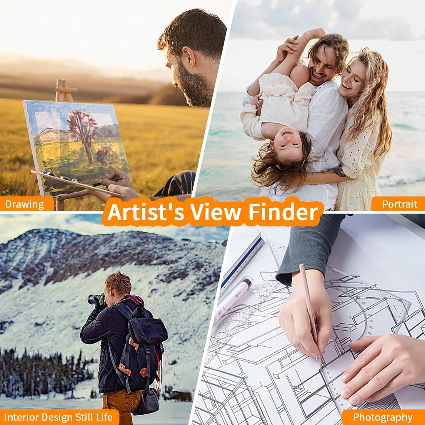 LiuLiXia 2Pcs View Finder, view finder with Color Isolation, View Catcher with Sliding Mechanism for Photography