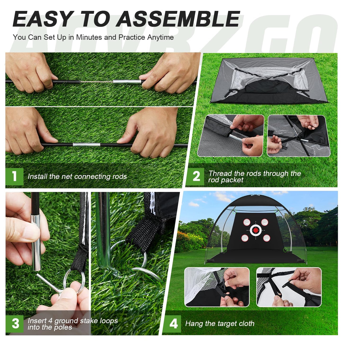 10x7FT Golf Net with Tri-Turf Mat, Indoor Outdoor Golf Hitting Net for Backyard Driving Chipping Training Swing, Ideal Golf Gifts for Men, Dad, Golfer