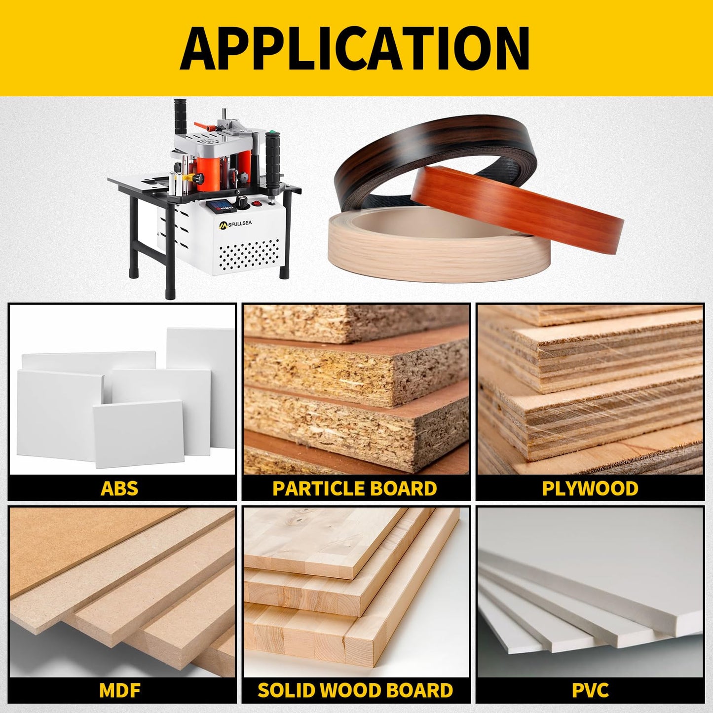 DEVALLEY Woodworking Edge Bander Banding Machine Portable Edge Bander Curve Straight Edge Banding Machine With Speed Control 5-10m/min (110V, Adjustable speed)