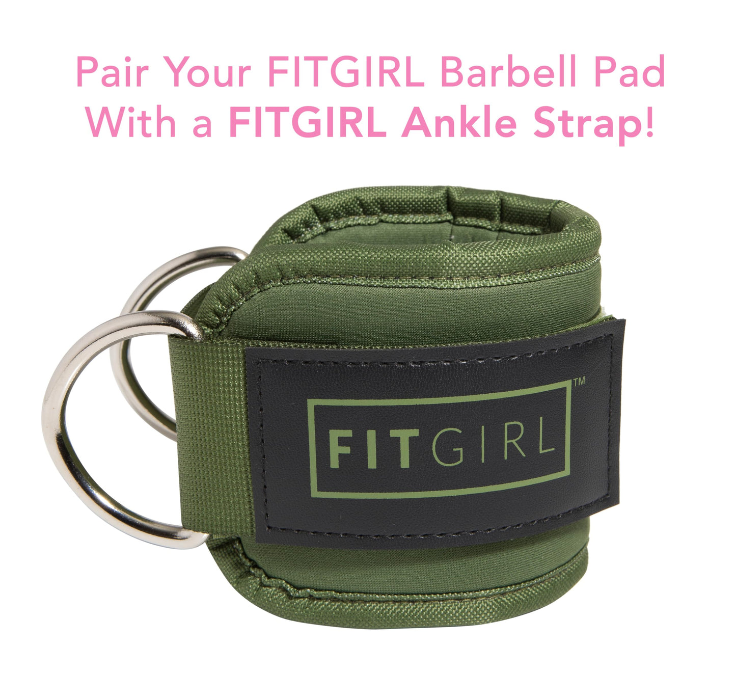FITGIRL - Squat Pad and Hip Thrust Pad for Leg Day, Barbell Pad Stays in Place Secure, Thick Cushion for Comfortable Squats Lunges Glute Bridges, Olympic Bar and Smith Machine (Deluxe Olive Green)