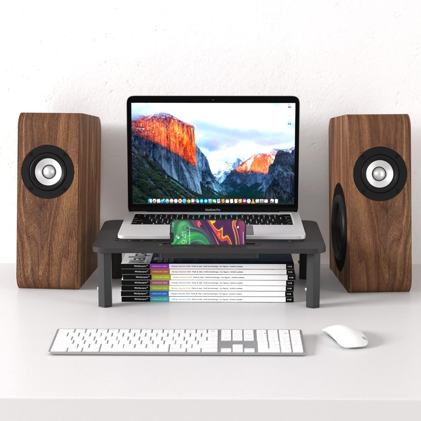 2 Pack EVOOMI Back Saver Monitor Stand for Desk - Monitor Riser - Anti-Skid HD Hexagonal Steel Computer Stand - Free