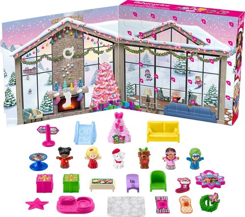 Fisher-Price Little People Barbie Advent Calendar - 24 Christmas Figures & Playset for Toddlers