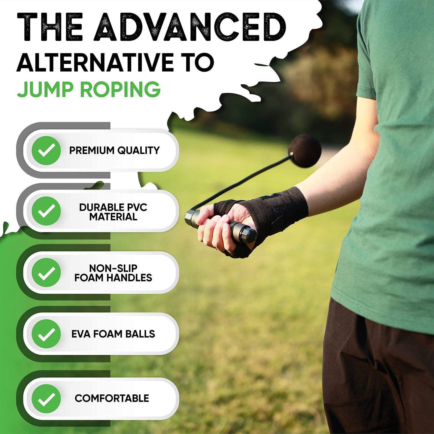 TugSport Bod Ropes Cordless Jump Rope Beachbody MBF - Adjustable Length Ropeless Jump Rope For Beachbody - Emulate Weighted Jumprope Indoors - Cordless Jumping Rope Great For Improving Fitness In Small Spaces