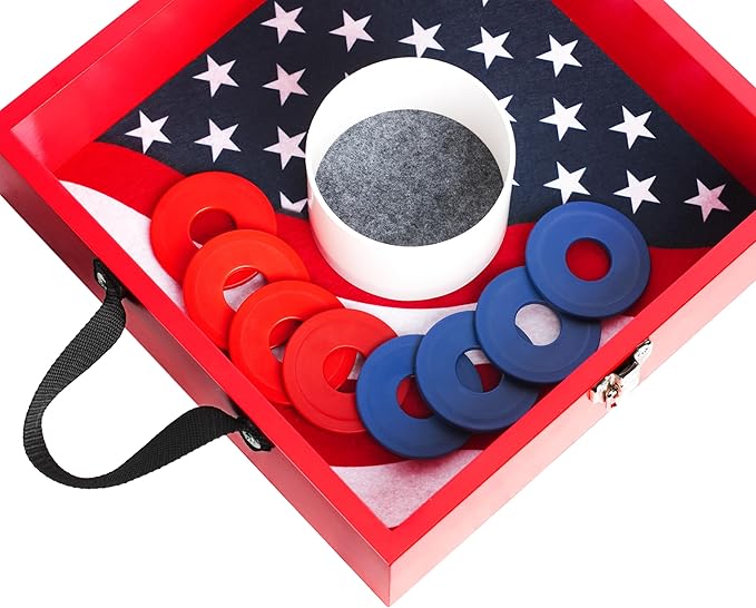 Outdoor Games Wooden Washer Toss Game with 8 Washers