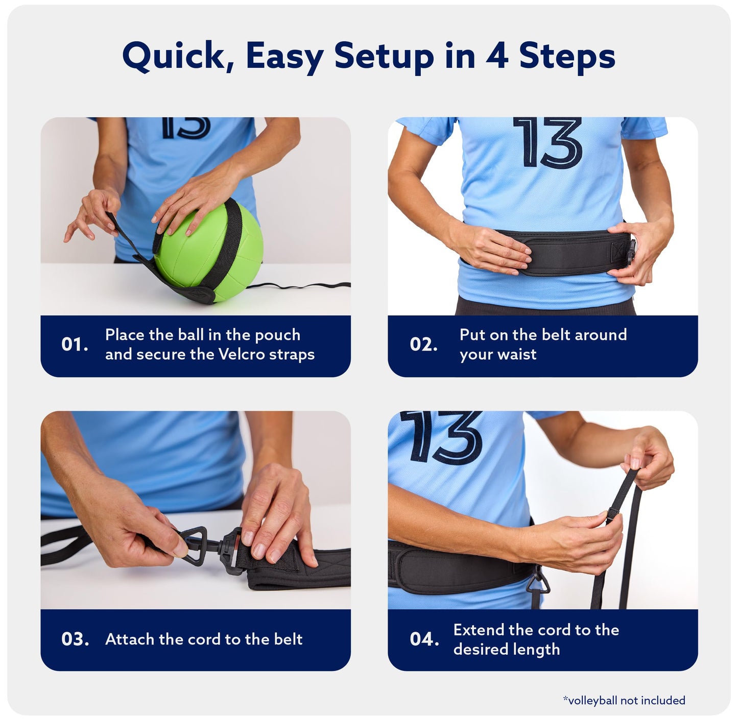 MOTOMY™ Volleyball Training Equipment Aid ‘VolleyPal’ – Solo Rebounder Trainer for Serve, Spike, Set & Pass; Indoor and Outdoor Volleyball Practice Equipment Gear, Volleyball Gifts for Teen Girls