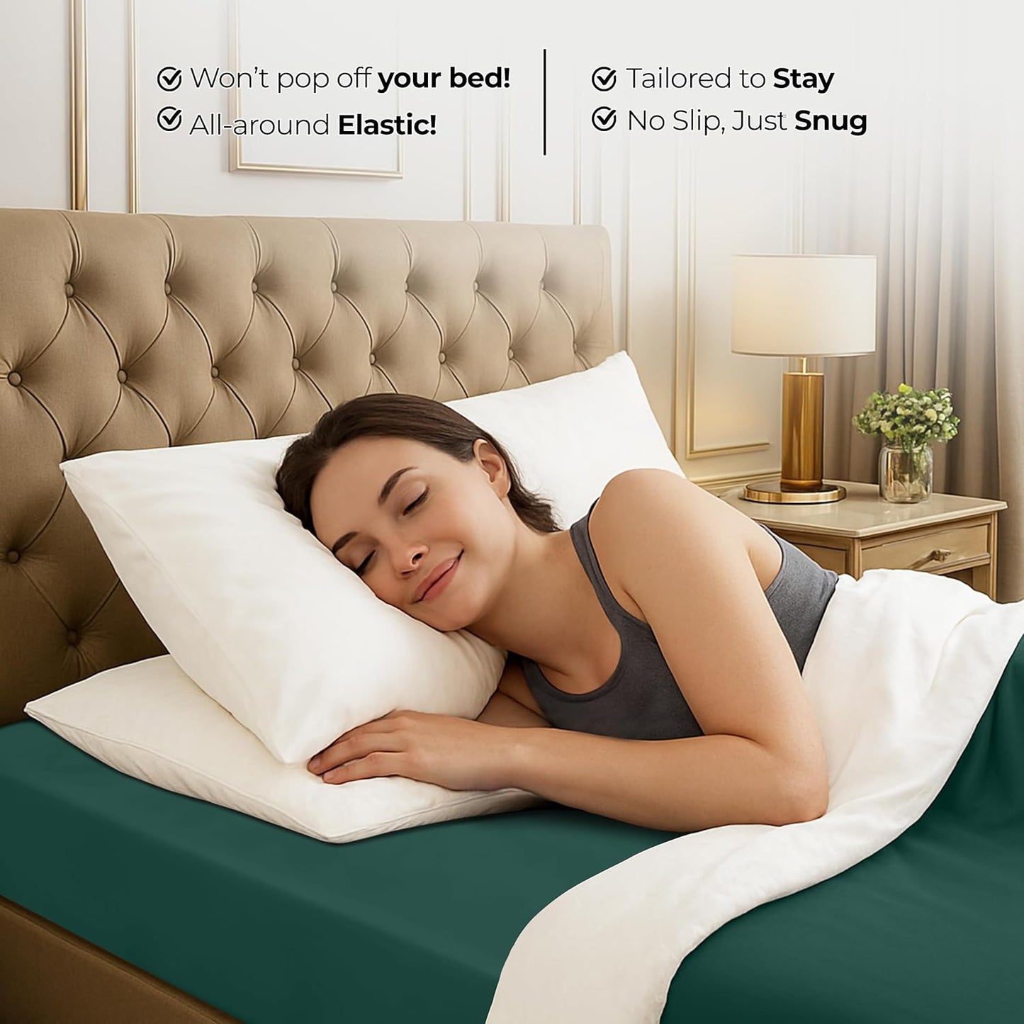 Utopia Bedding Twin Fitted Sheet - Soft Microfiber with Deep Pockets - Fade & Shrinkage Resistant | Emerald