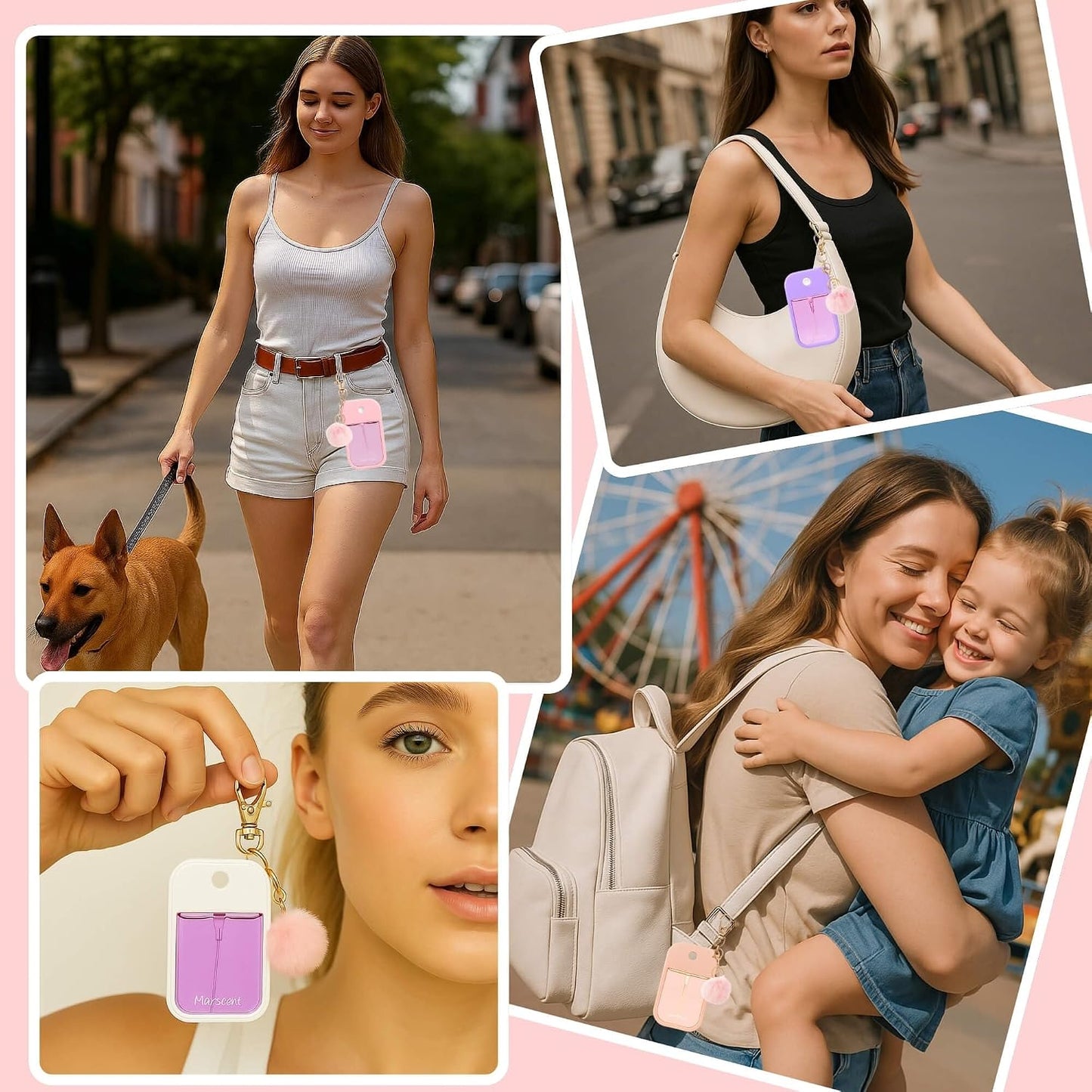 1 oz Hand Sanitizer Spray Case with Keychain, Protective Silicone Holder Compatible with Touchland Power Mist & Glow