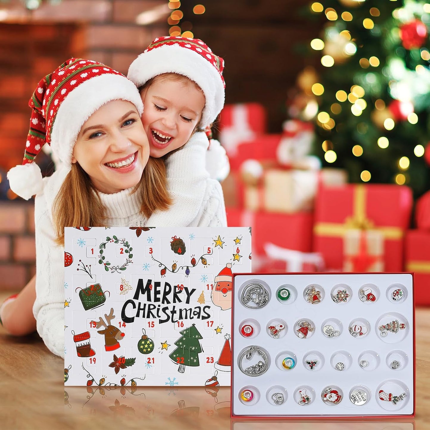 Regine Switzerland Christmas Advent Calendar Bracelets - 24-Day DIY Jewelry Kit for Women
