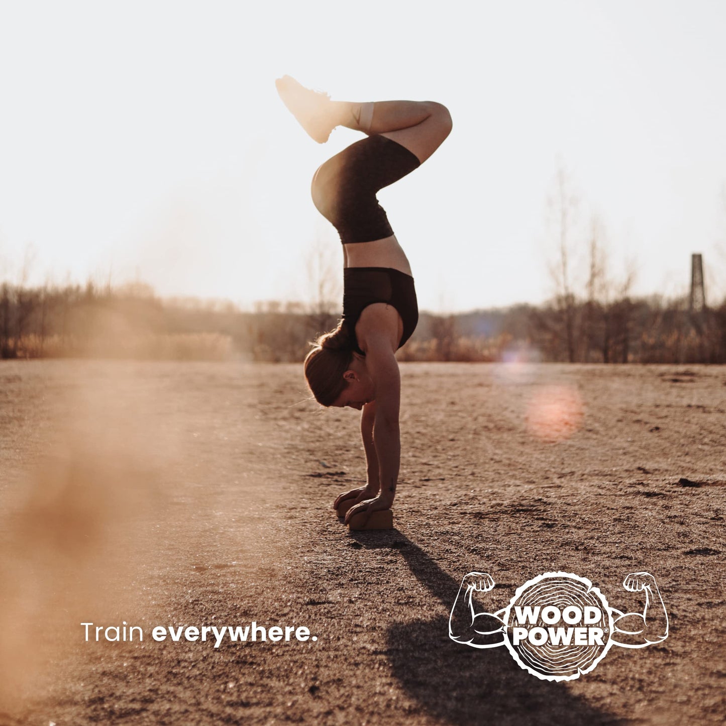 WOODPOWER BalanceBlocks - Handstand Blocks & Yoga Block in One - Bodyweight Training, Gymnastics, Acrobatics, Yoga, Yoga prop and accessory, Lightweight, Good for Travel, Premium European Quality (Pack of 2) (Classic, Flat)