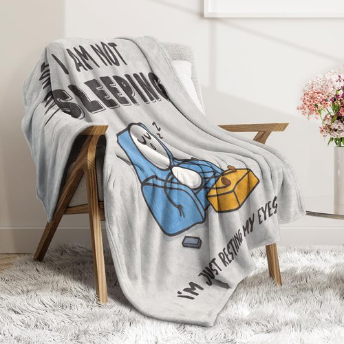 GoMelley Funny Birthday Gifts for Men, Dad, Husband, Fathers Day Anniversary Birthday Gifts for Him, Grandpa, Dad, Husband, Super Soft Flannel Throws Blanket for Napping, 60" x 50" (Gray)