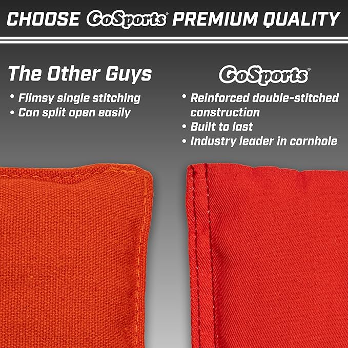 GoSports Classic Cornhole Bean Bags Set of 4-16 Colors Available - Regulation All Weather, Mix and Match