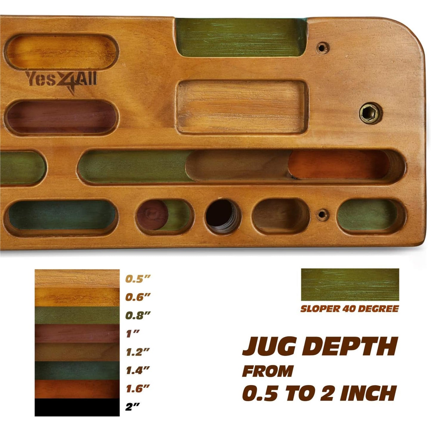 YES4ALL Climbing Fingerboard Premium - Espresso