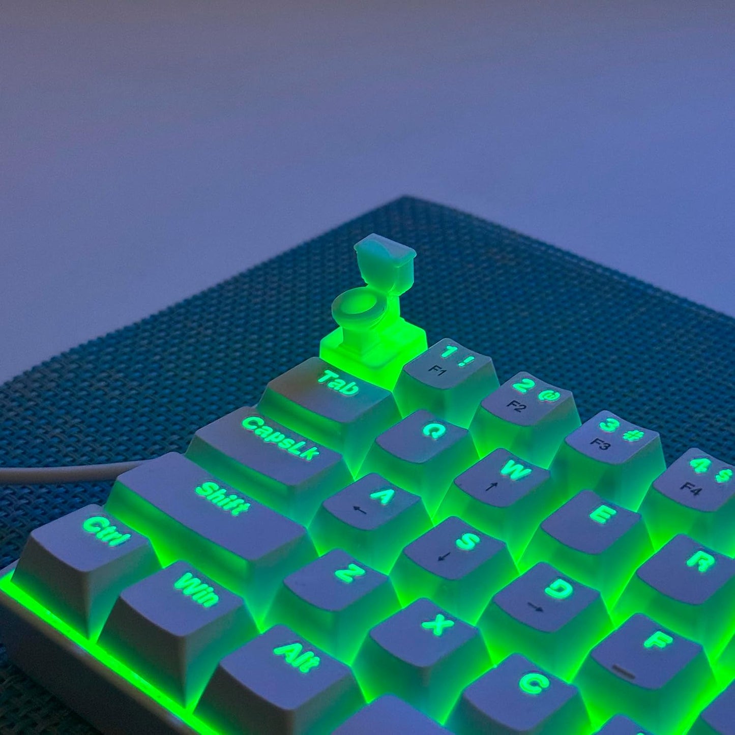 TRENDY WHIMSY Custom Mechanical Keyboard Keycaps Toilet Design , PBT Dye-Sub, Cherry MX Compatible, Unique Limited
